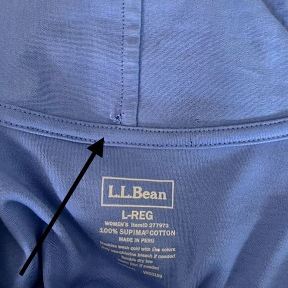 L.L.Bean Women 100% Supima Cotton Open Blue Lilac Cardigan Light Sweater sz L - Picture 9 of 9